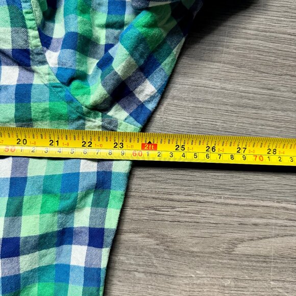 L.L. Bean Men's Scotch Plaid Flannel Shirt - Blue/Green - Picture 9 of 10